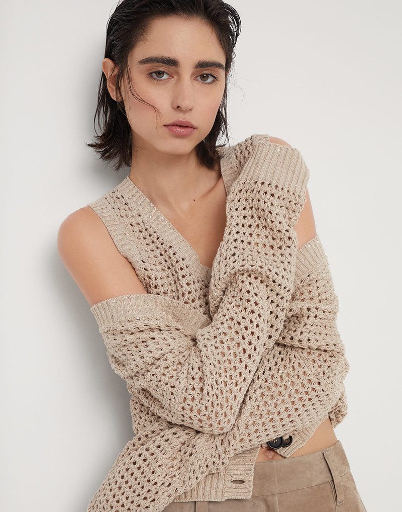 Cotton dazzling net cardigan 4