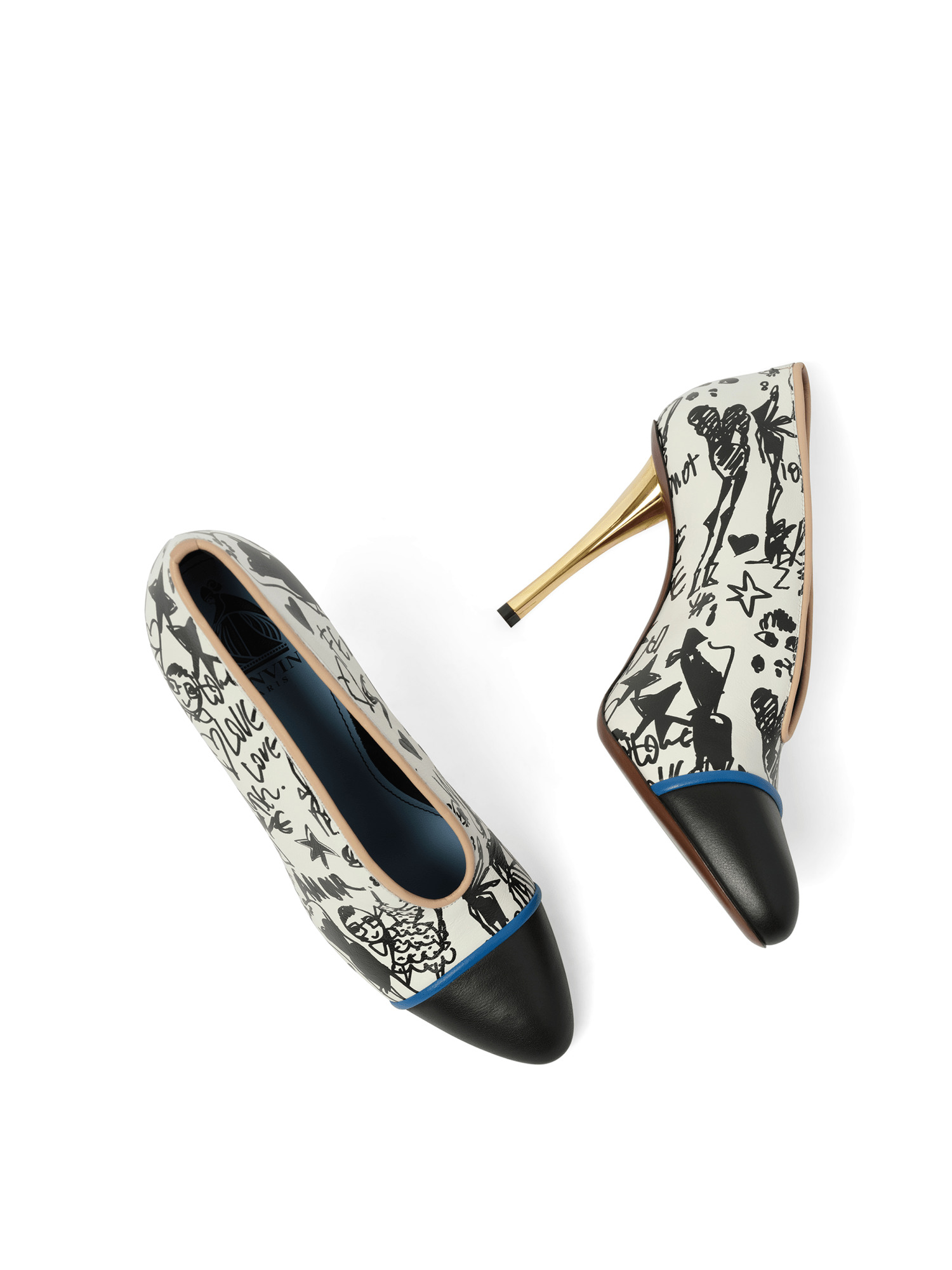 Print V Neck Pump in Multicolor - 4