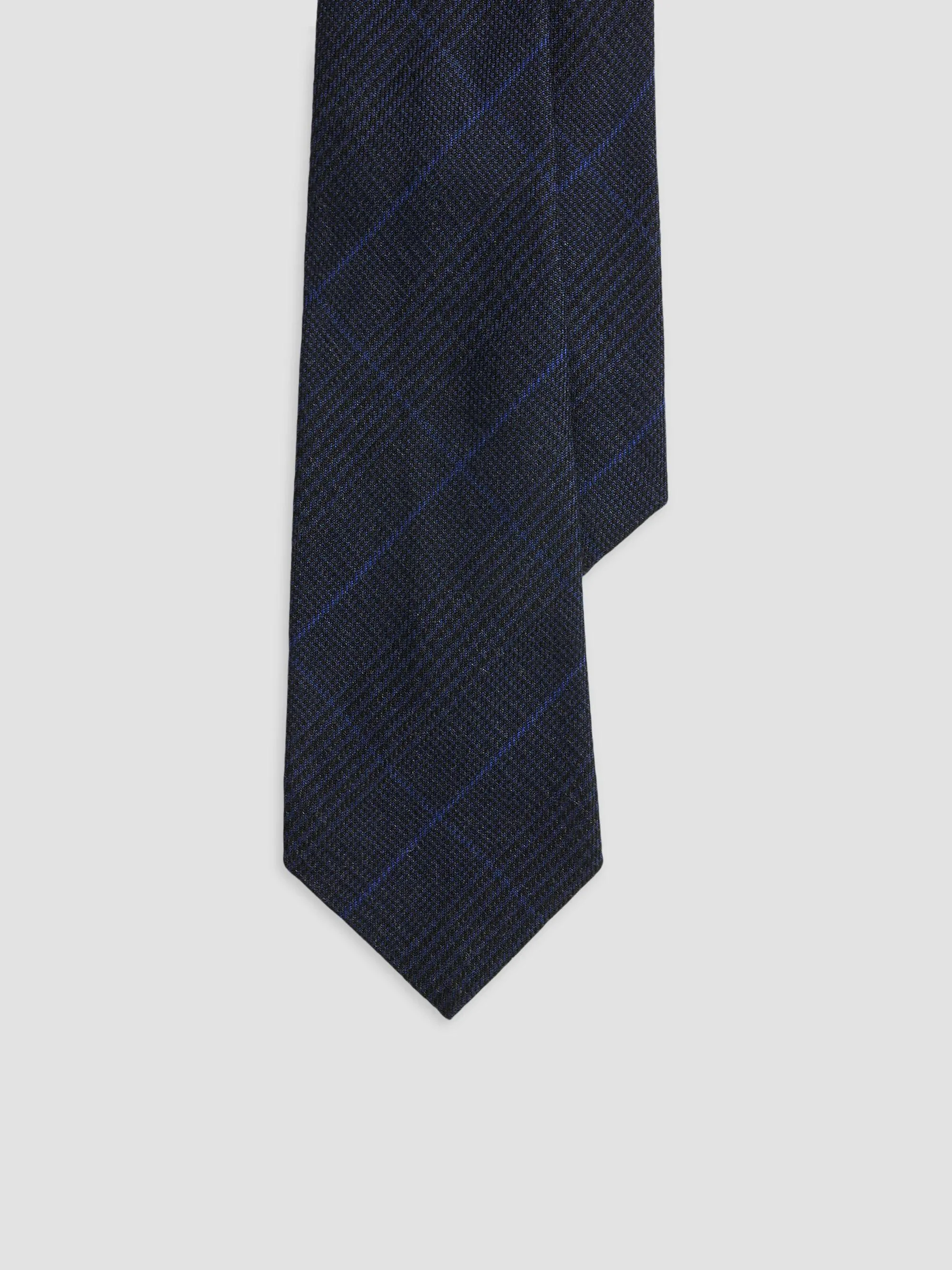 Men's Brushed Cashmere Twill Tie - Dark Navy Multi - 1