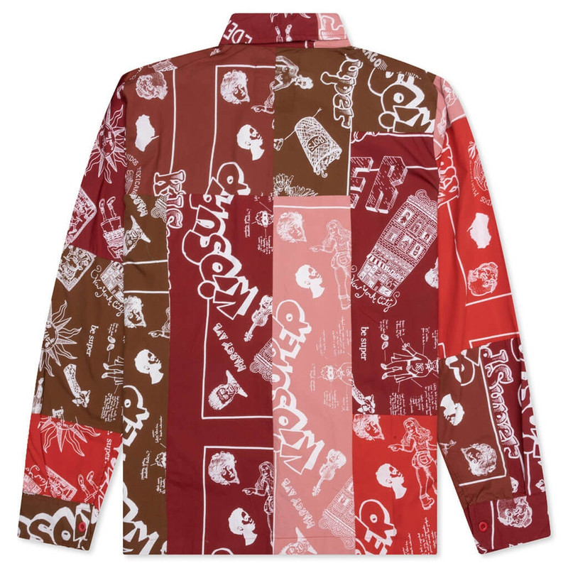 KidSuper SUPER PATCHWORK JACKET - RED outlook