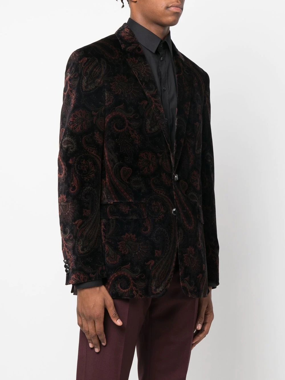 paisley-print single-breasted blazer - 3