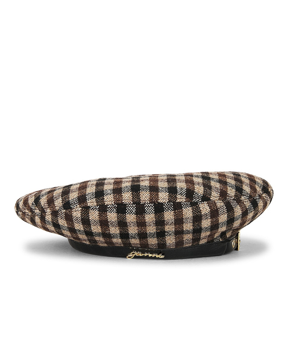 Checked Wool Mix Beret - 1