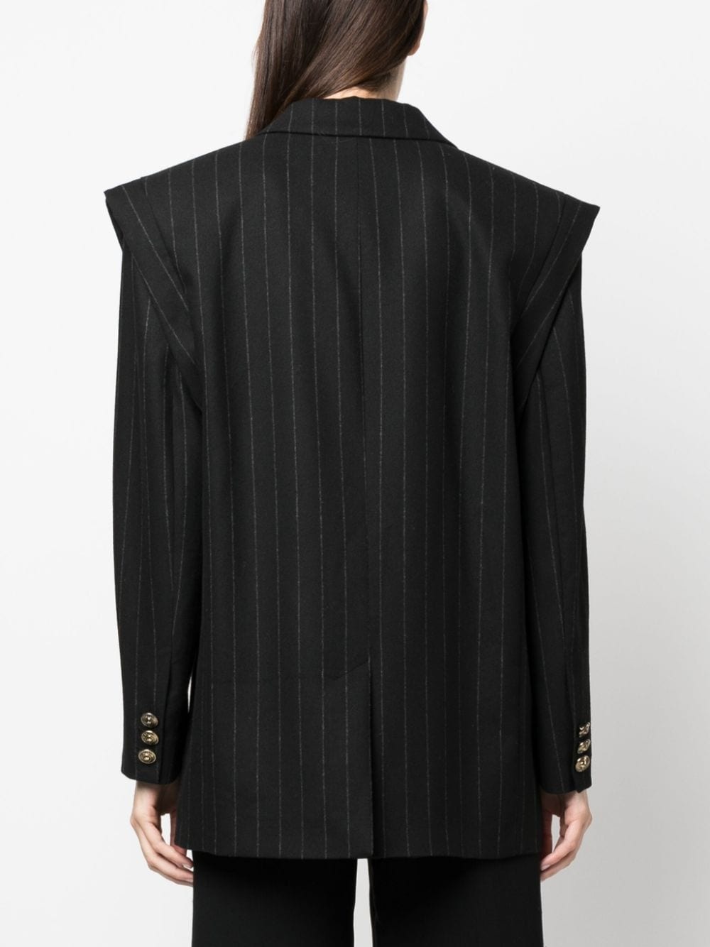 pinstriped double-breasted blazer - 7