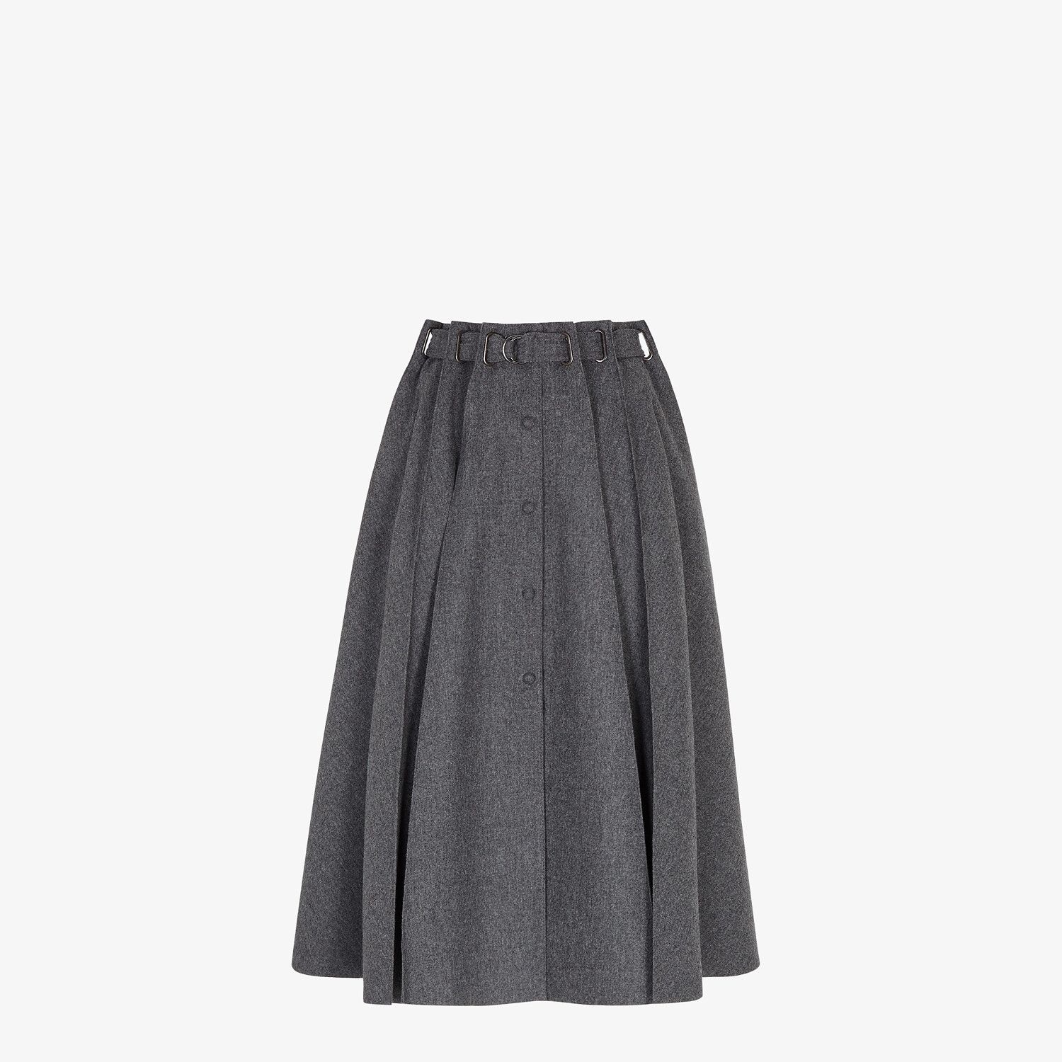 Gray cashmere and flannel skirt - 1