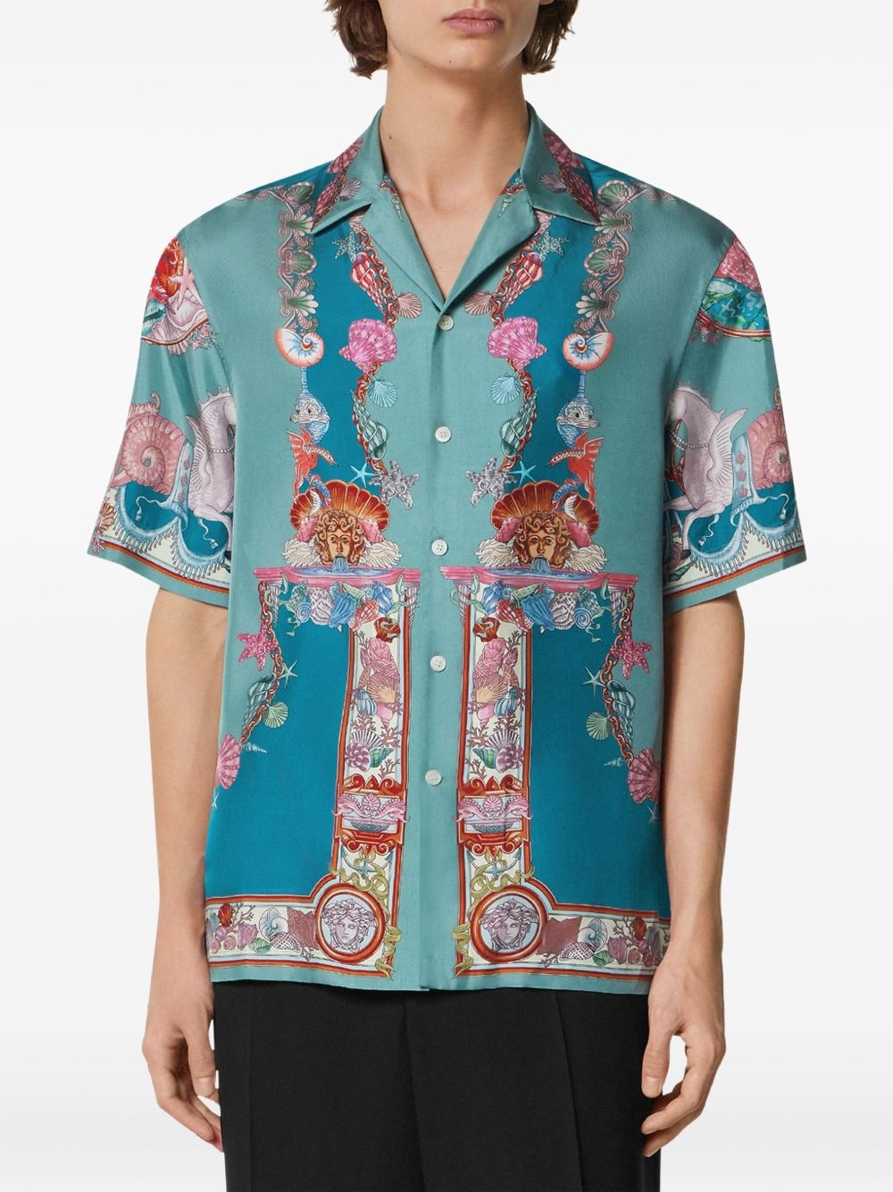 Coral Theatre silk short-sleeve shirt - 3