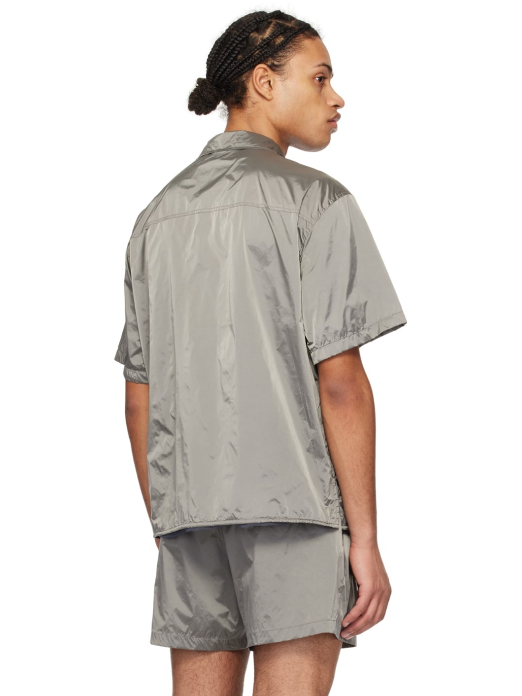 Gray Spread Collar Shirt - 3