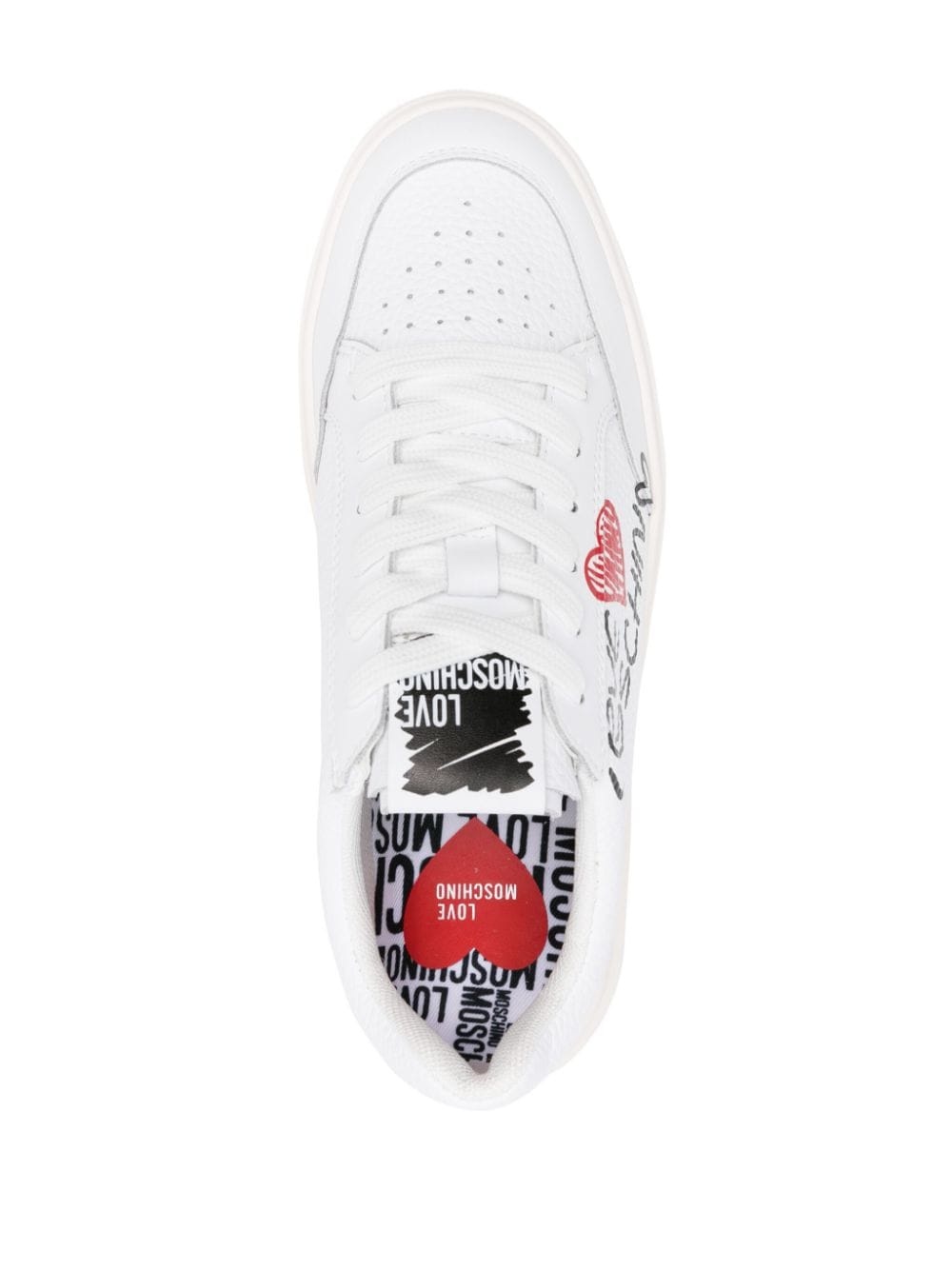 logo-print leather sneakers - 4