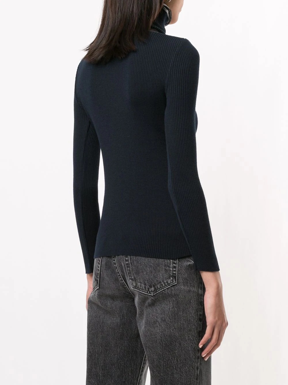 tulle-panel roll neck jumper - 4