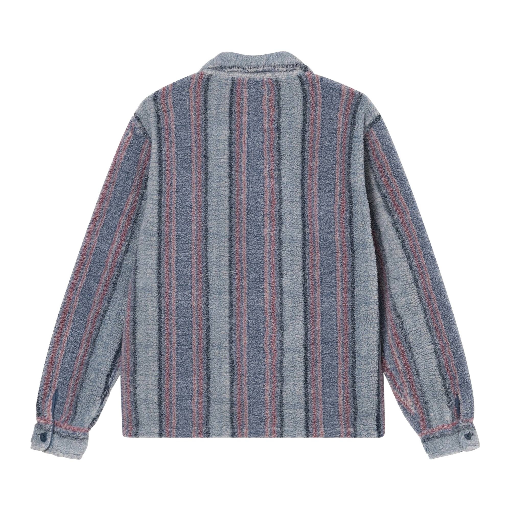 Stussy Stripe Sherpa Shirt 'Blue' - 2