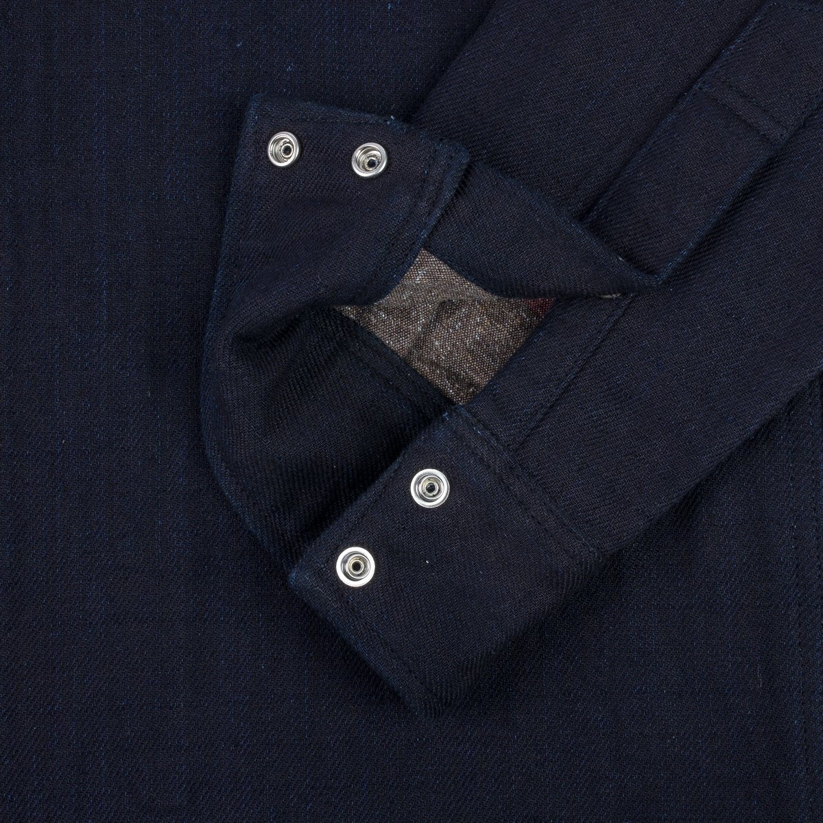 IHSH-368-IND 14oz Double Cloth Western Shirt - Indigo - 14