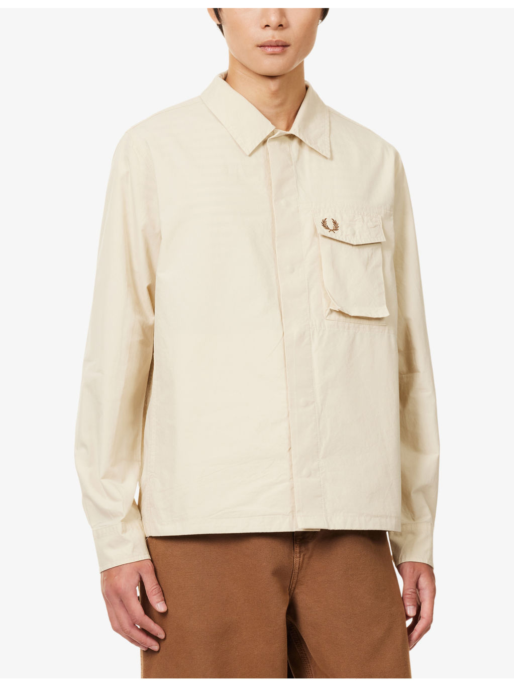 Embroidered-Logo Flap-Pocket Cotton Shirt - 3