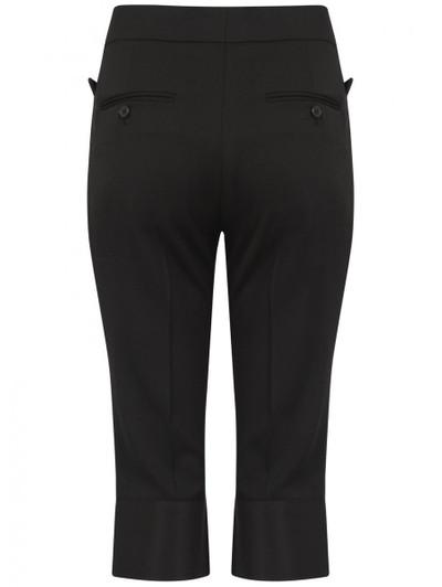 Maison Margiela Cropped Contrast Silk Bottom Trousers in Black outlook