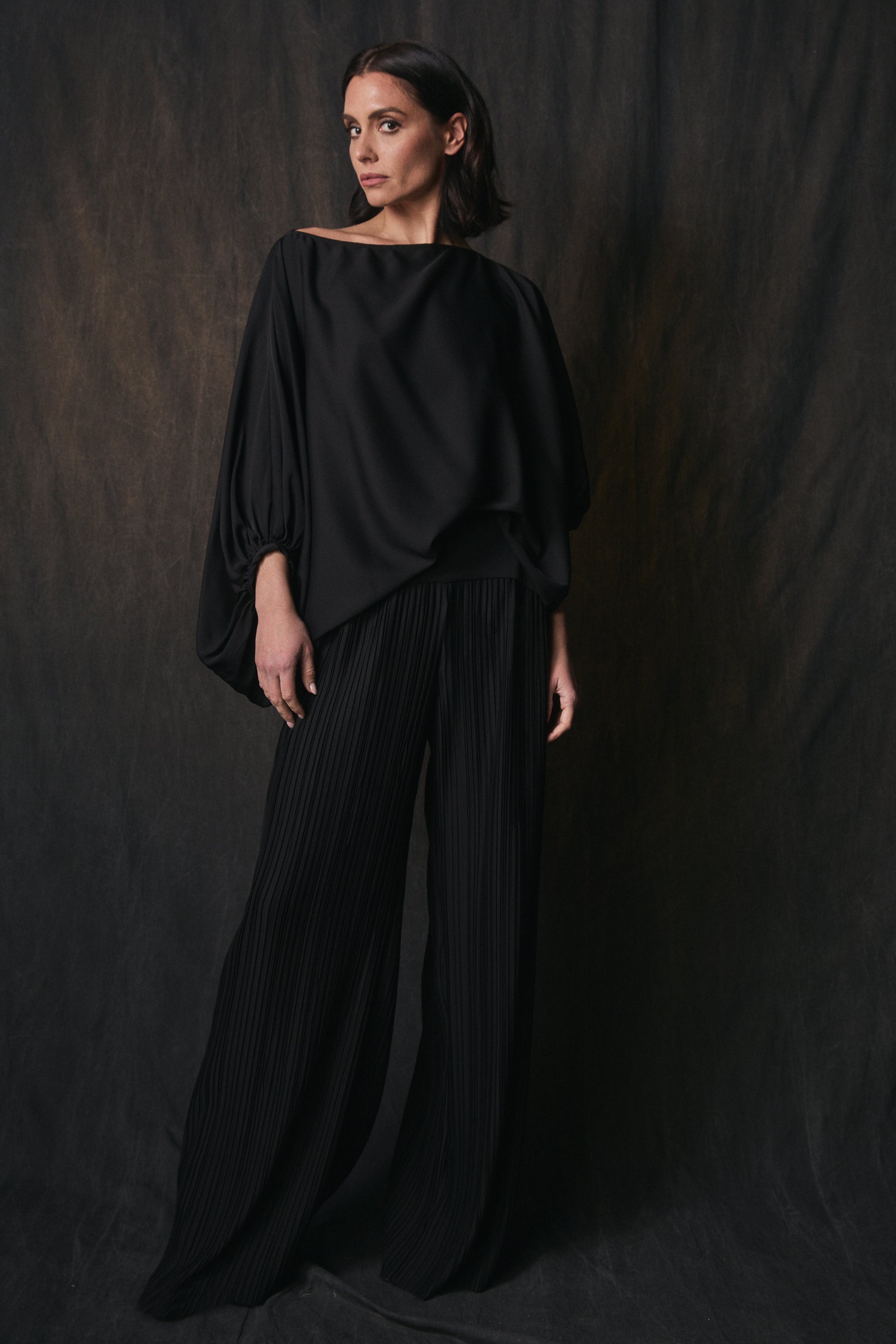 Silk Georgette Pleated Pant - 3