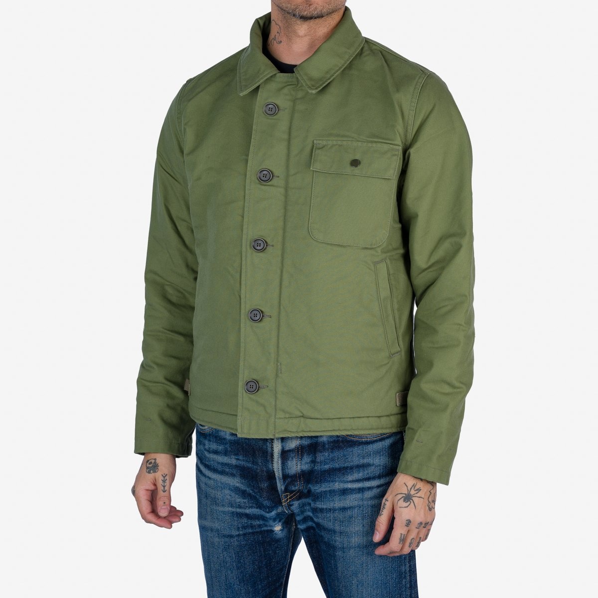 IHM-39-OLV Military Serge A2 Deck Jacket - Olive - 2