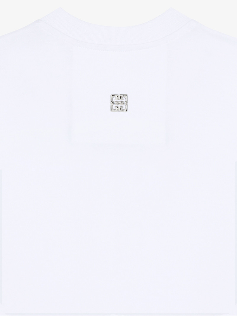 SLIM FIT T-SHIRT IN COTTON WITH CRYSTALS SNAKE 4