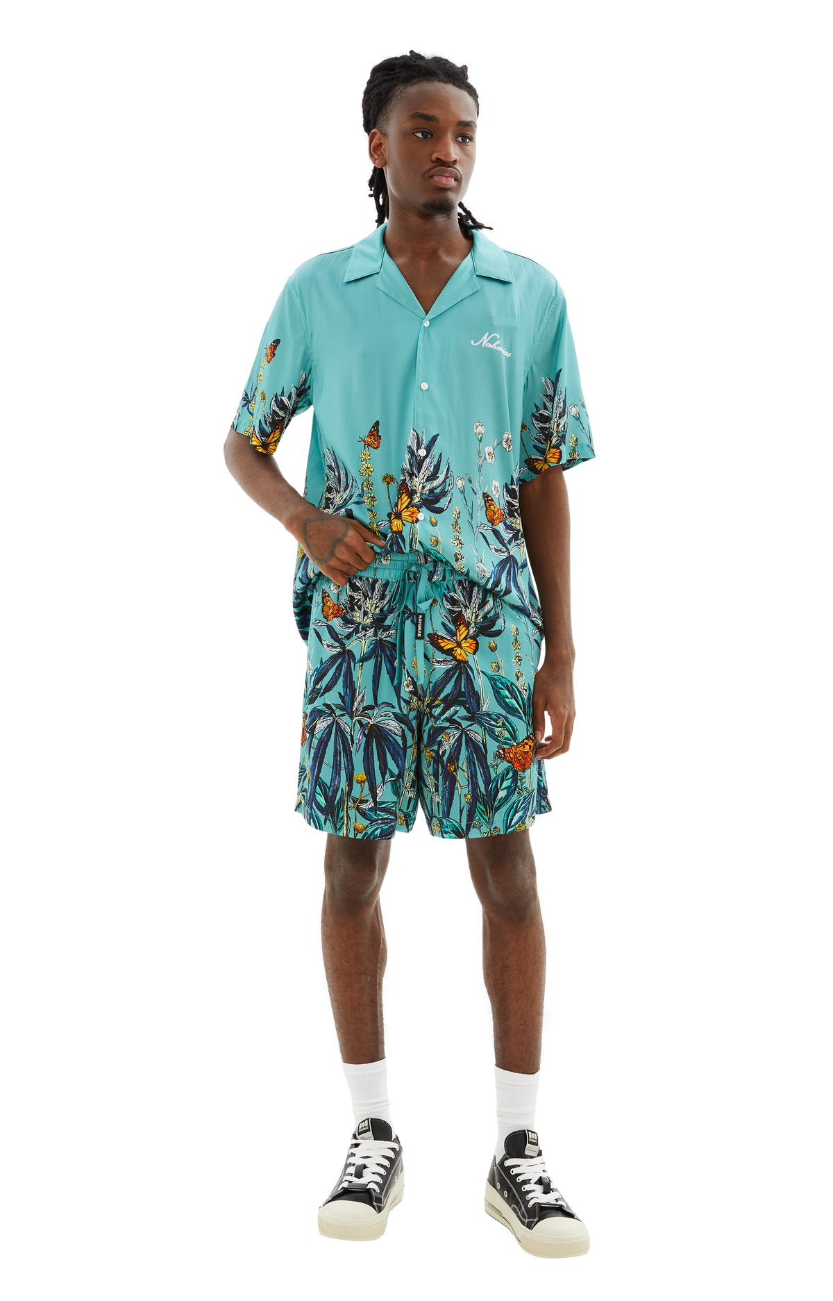 BOTANICAL SILK SHORT (JADE GREEN/MULTICOLOR) - 3