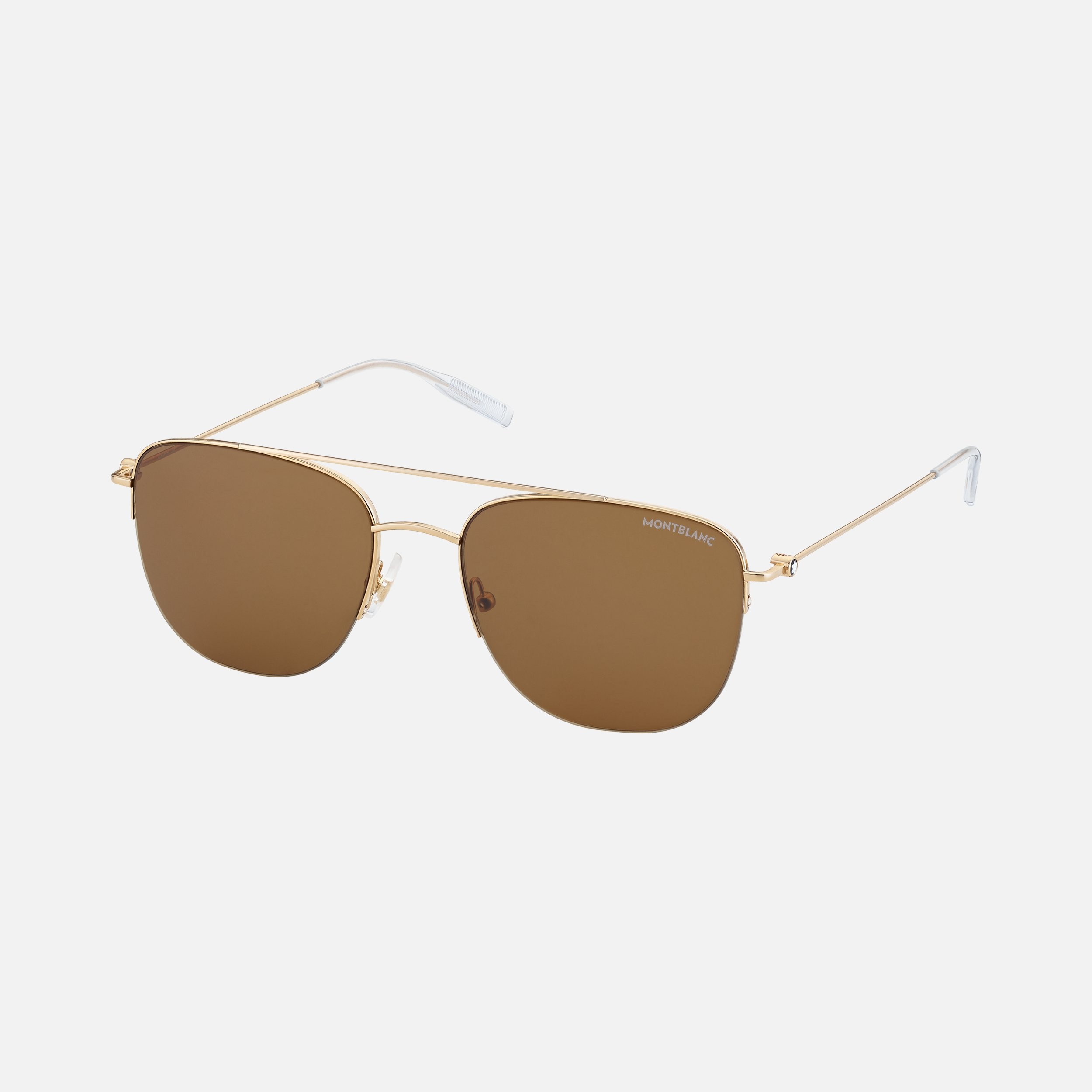 Rectangular Gold colored Metal Frame Sunglasses - 1