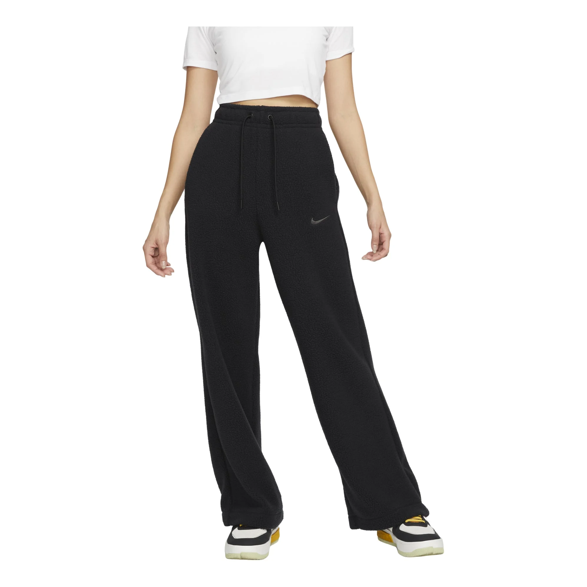 (WMNS) Nike Sportswear Plush Pants 'Black' DV4362-010 - 1