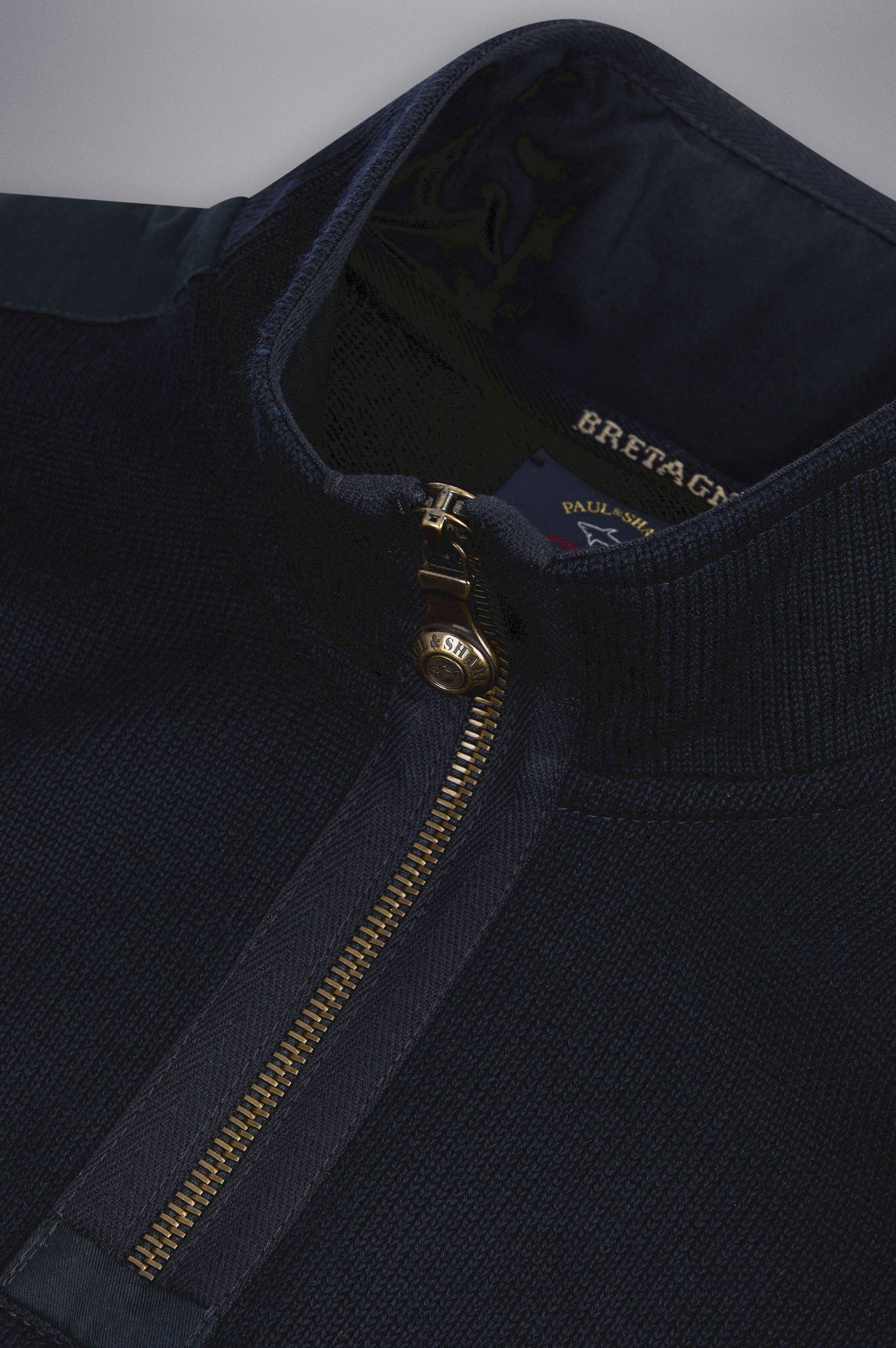 BRETAGNE WOOL HALF ZIP SWEATER WITH ICONIC BADGE - 5