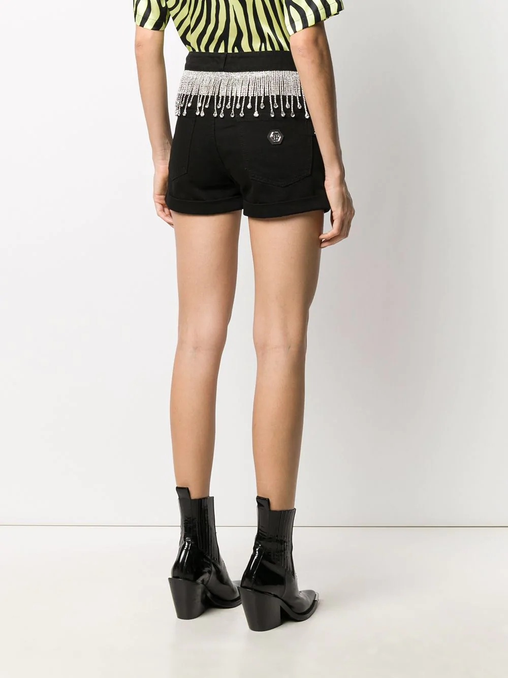 crystal-fringed shorts - 4