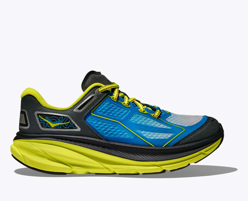 Clifton One9 Shoes in Hoka Blue/Hoka Citrus - 1