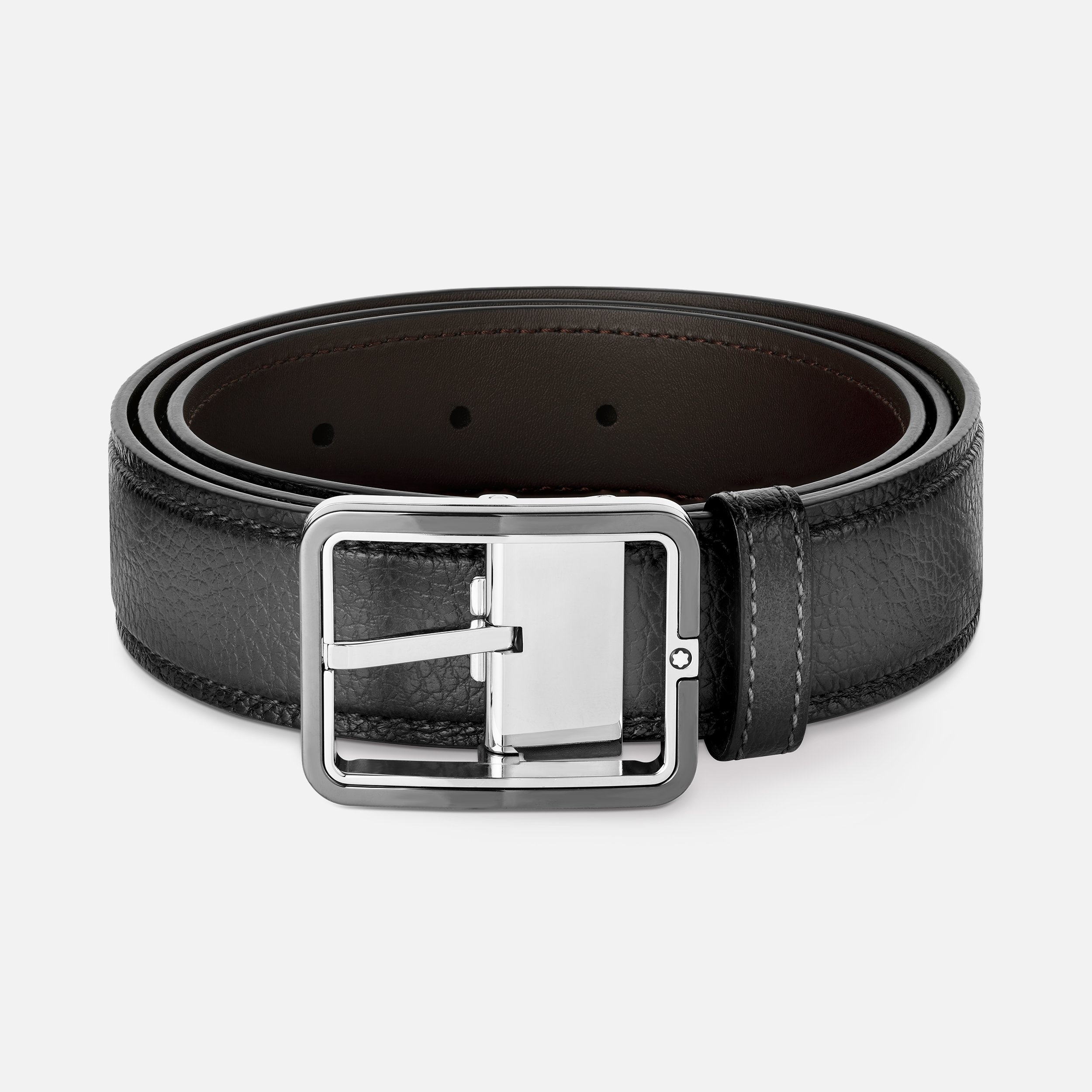 Gray 35 mm leather belt - 1
