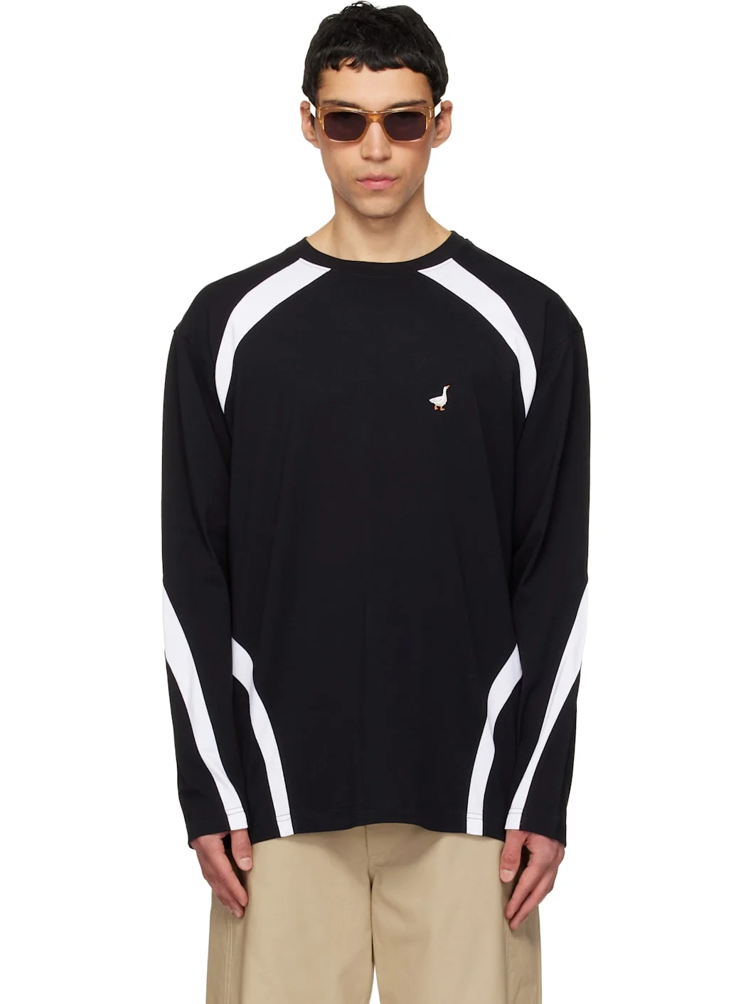 Black Embroidered Archive Goose T-shirt - 1
