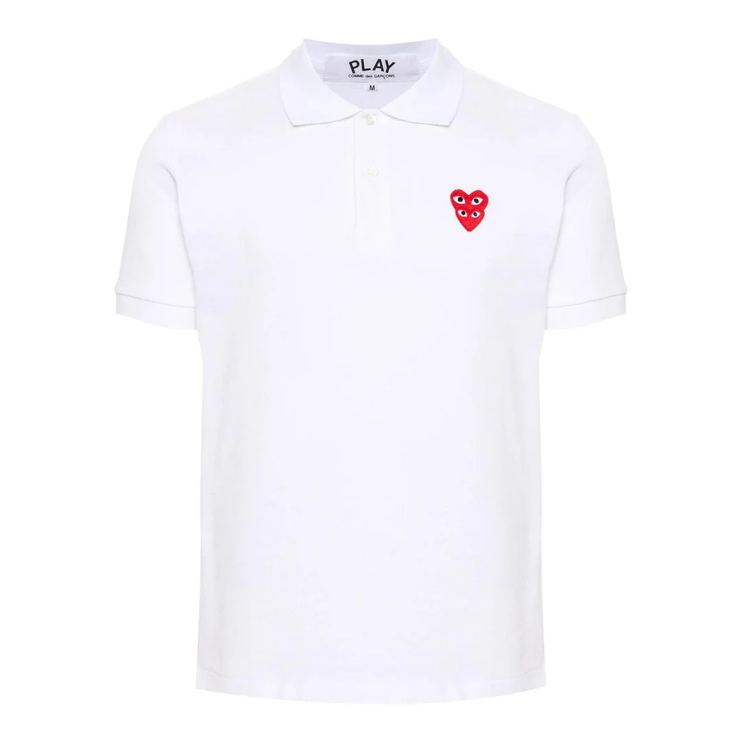 Stacked Red Emblem Polo Tee Unisex - 1