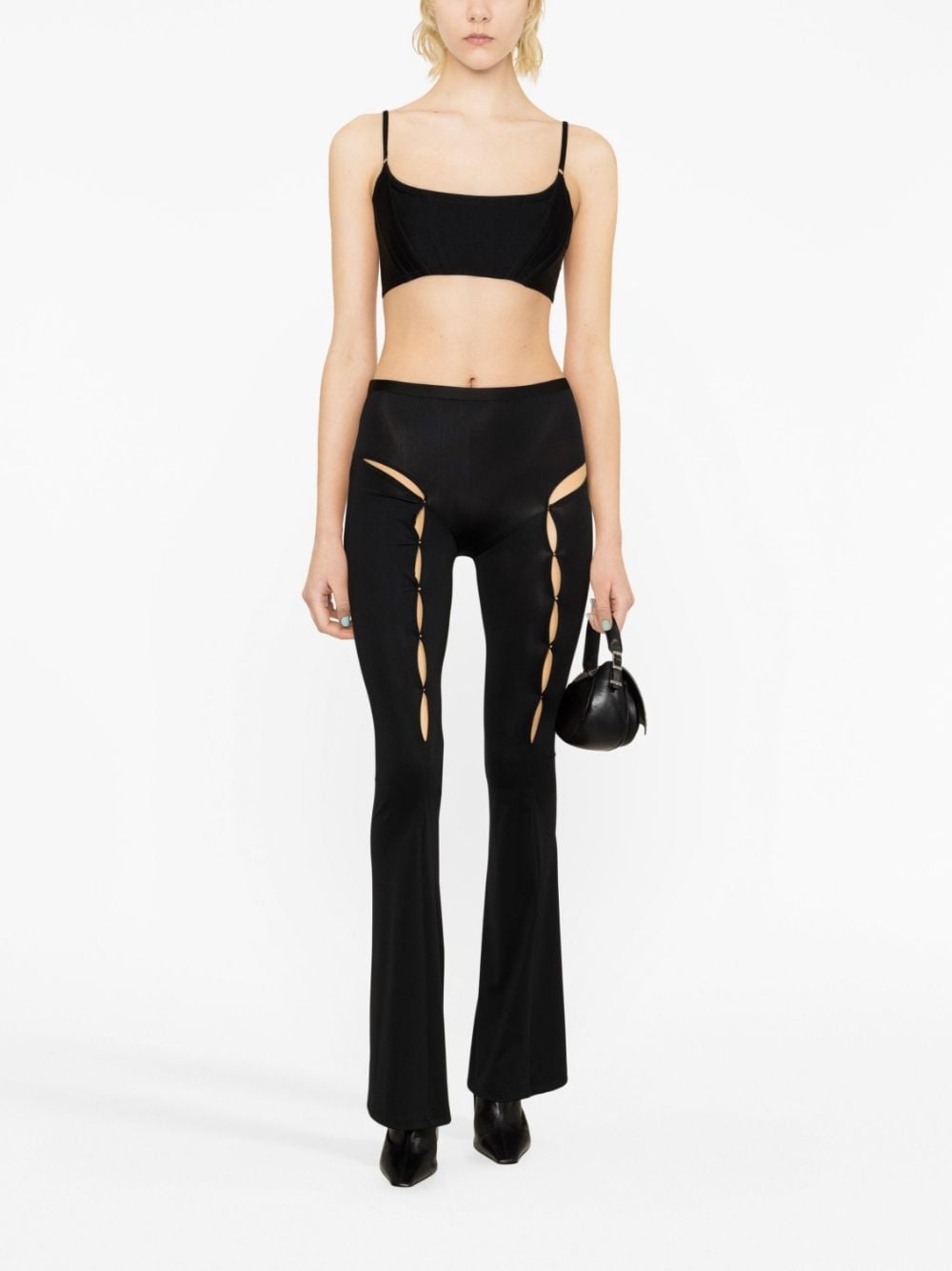 cut-out flared trousers - 2