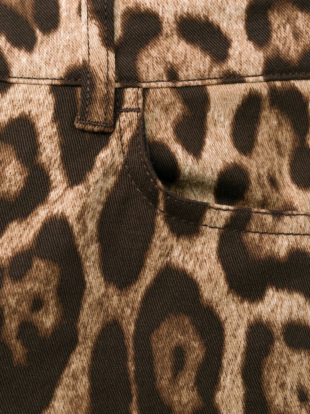 leopard print cropped jeans - 6