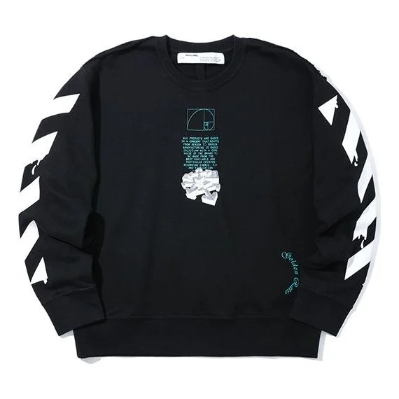 Men's Off-White C/O Virgil Abloh Slogan Arrow Printing Round Neck Black OMBA037R20E300051001 - 1