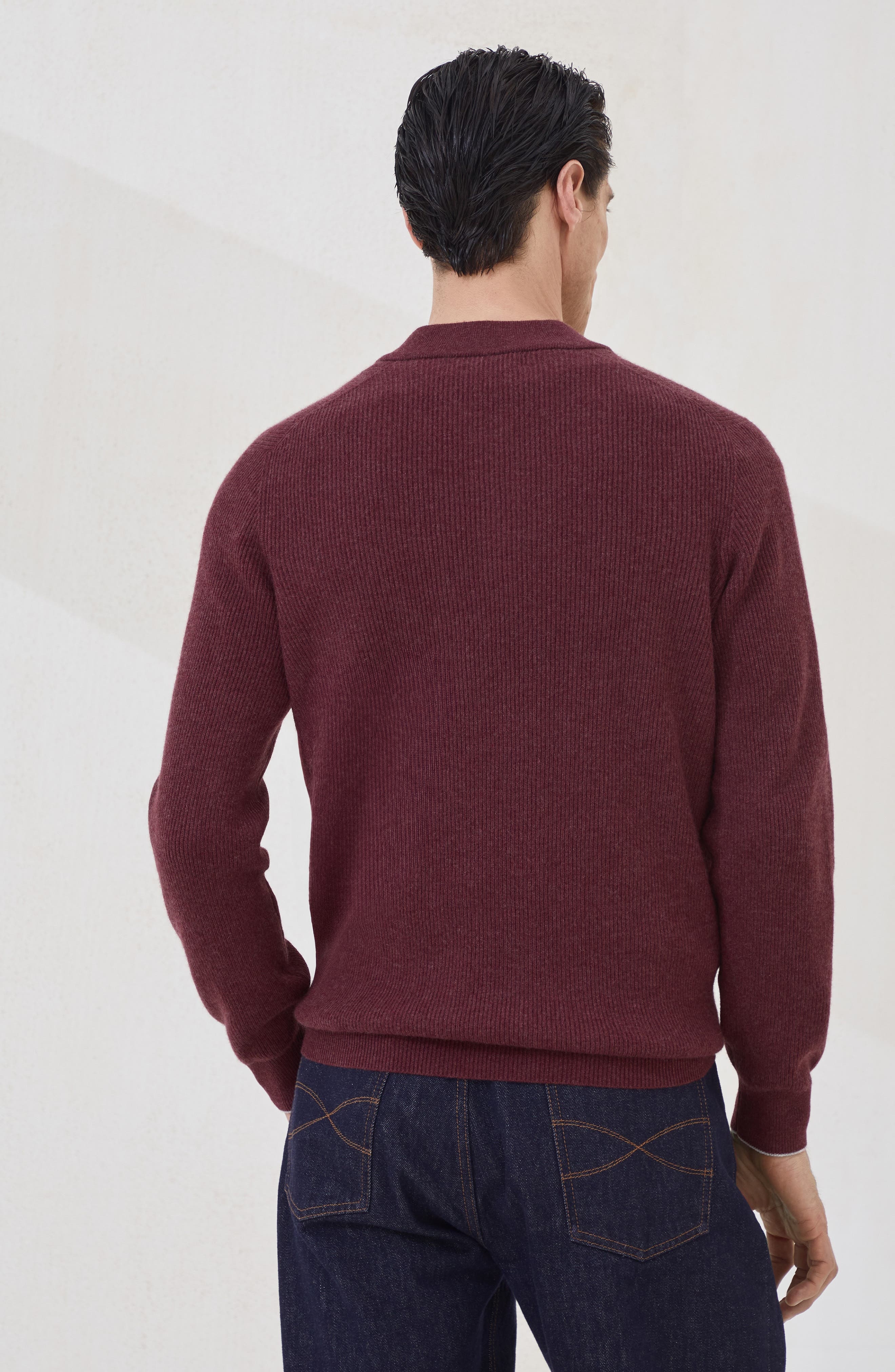 Brunello Cucinelli English Rib knit sweater in Amaranth at Nordstrom - 3