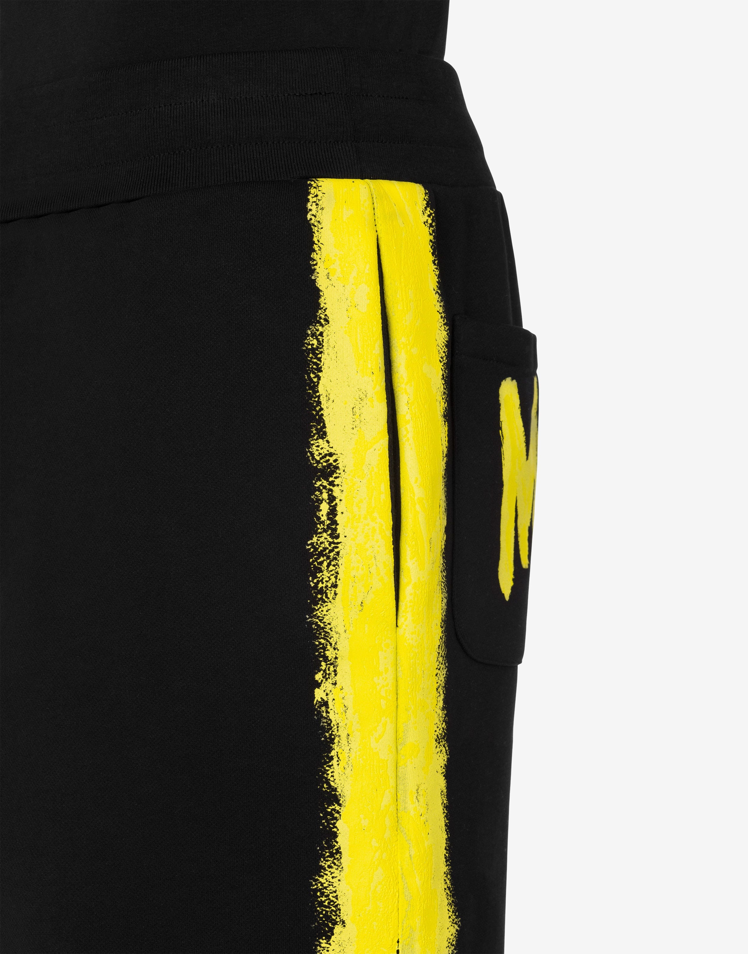 MOSCHINO PAINT ORGANIC FLEECE BERMUDA SHORTS - 4