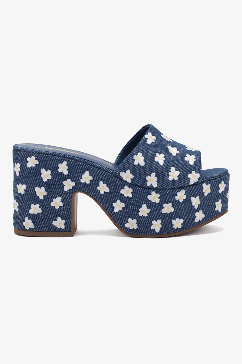 Miso Platform Sandal In Blue Denim 1