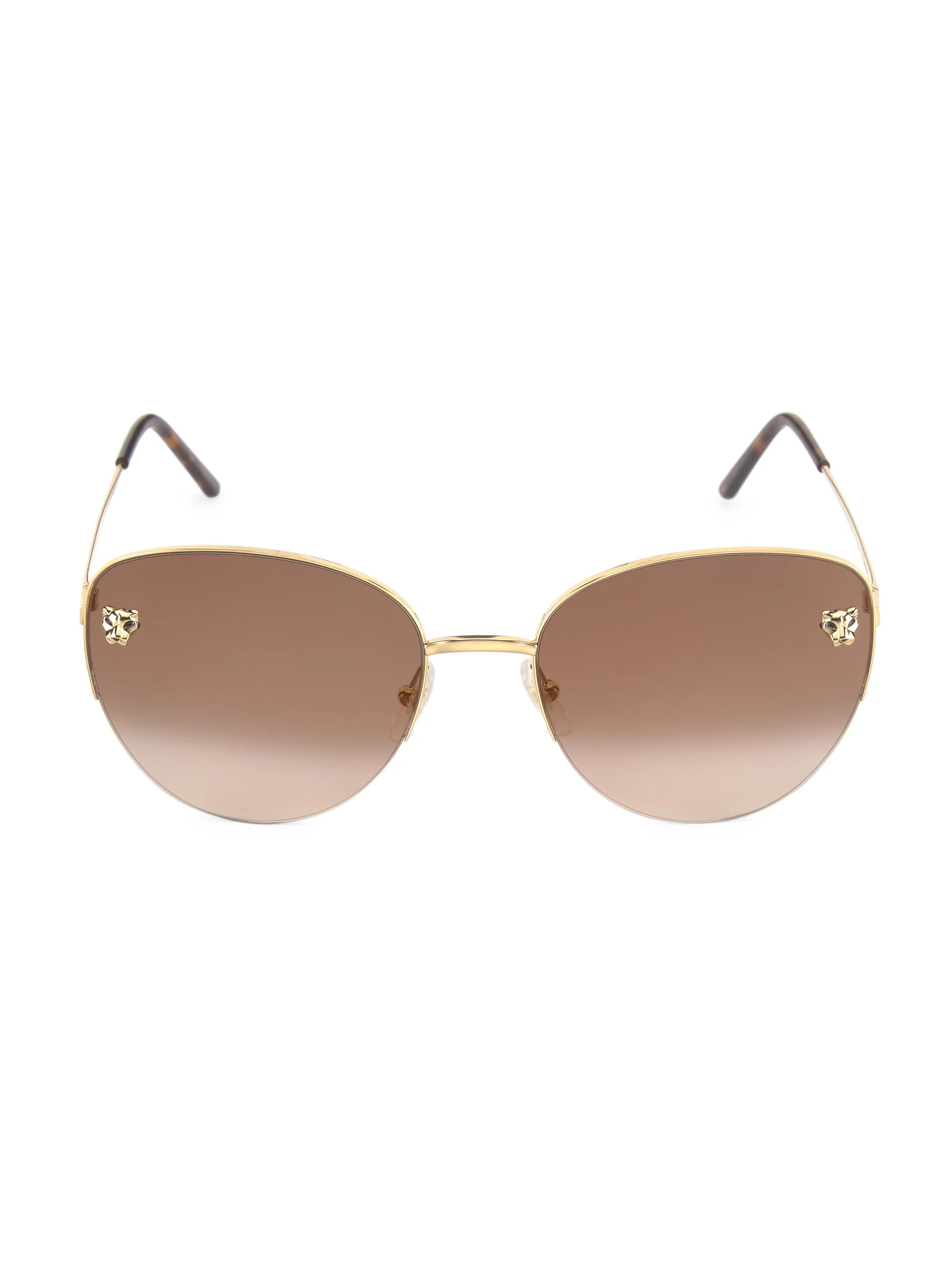 Women's Panthère De 59MM Cat-Eye Sunglasses - Smooth Gold - 1