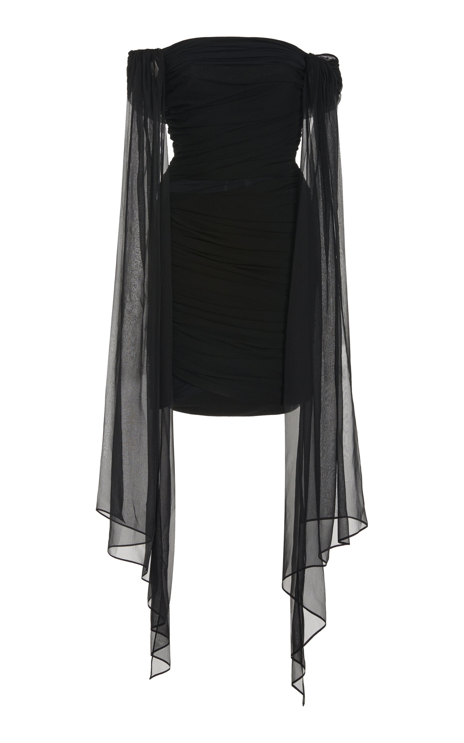 Draped Mini Dress black - 1