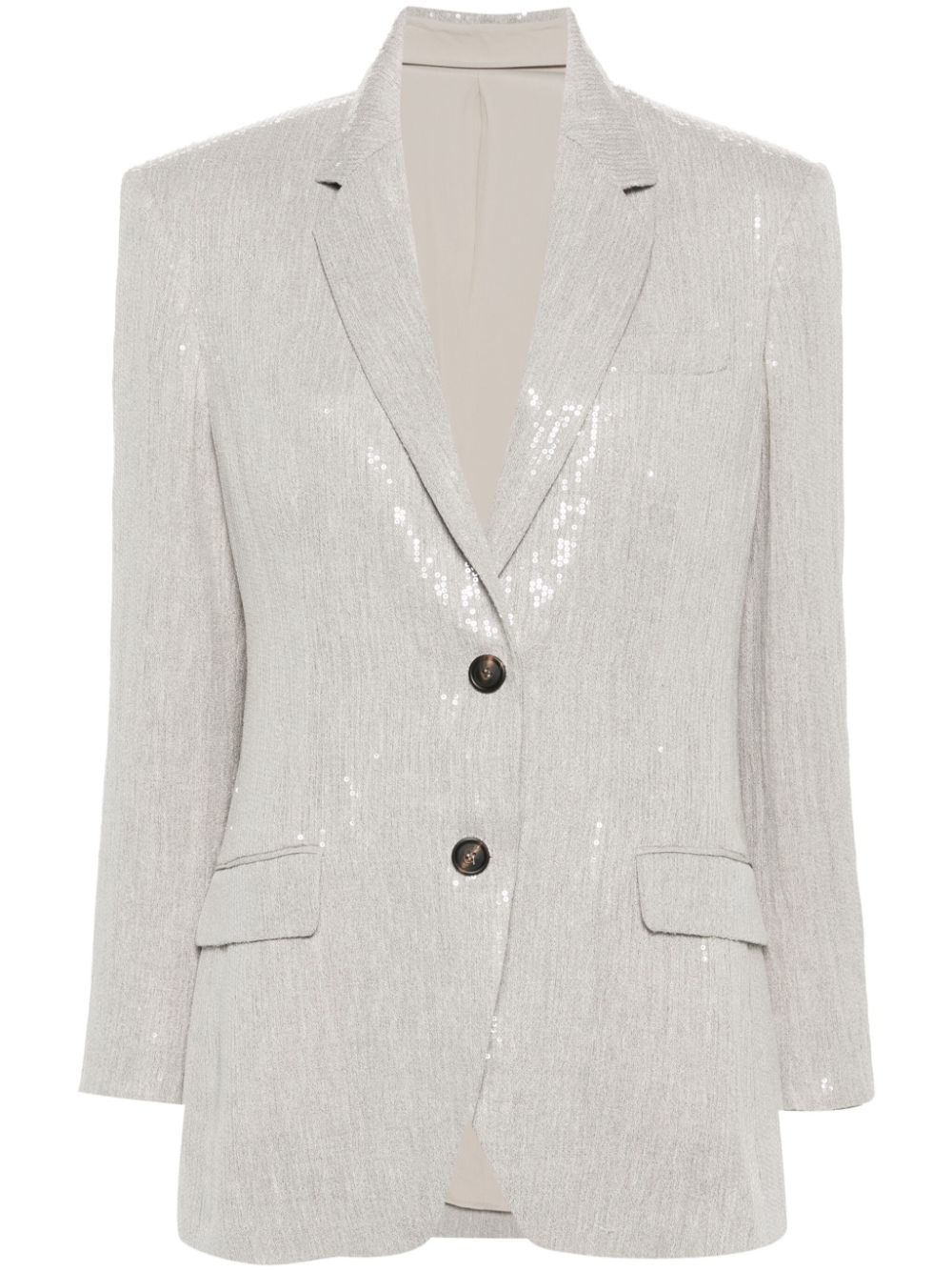 sequinned linen-blend blazer - 1