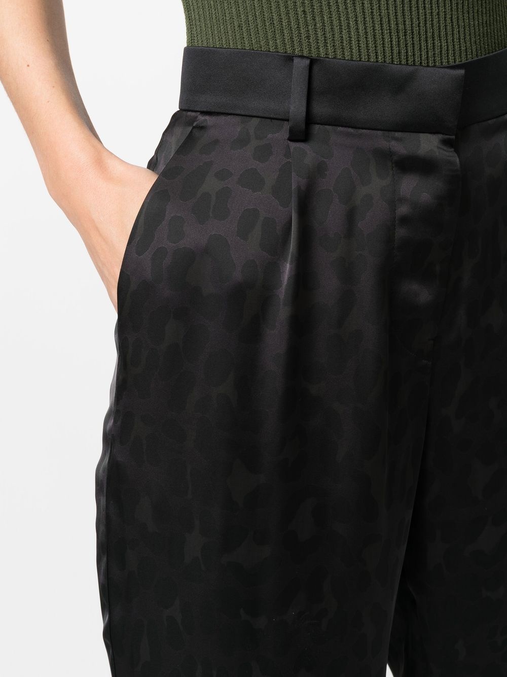 high-waisted patterned trousers - 5