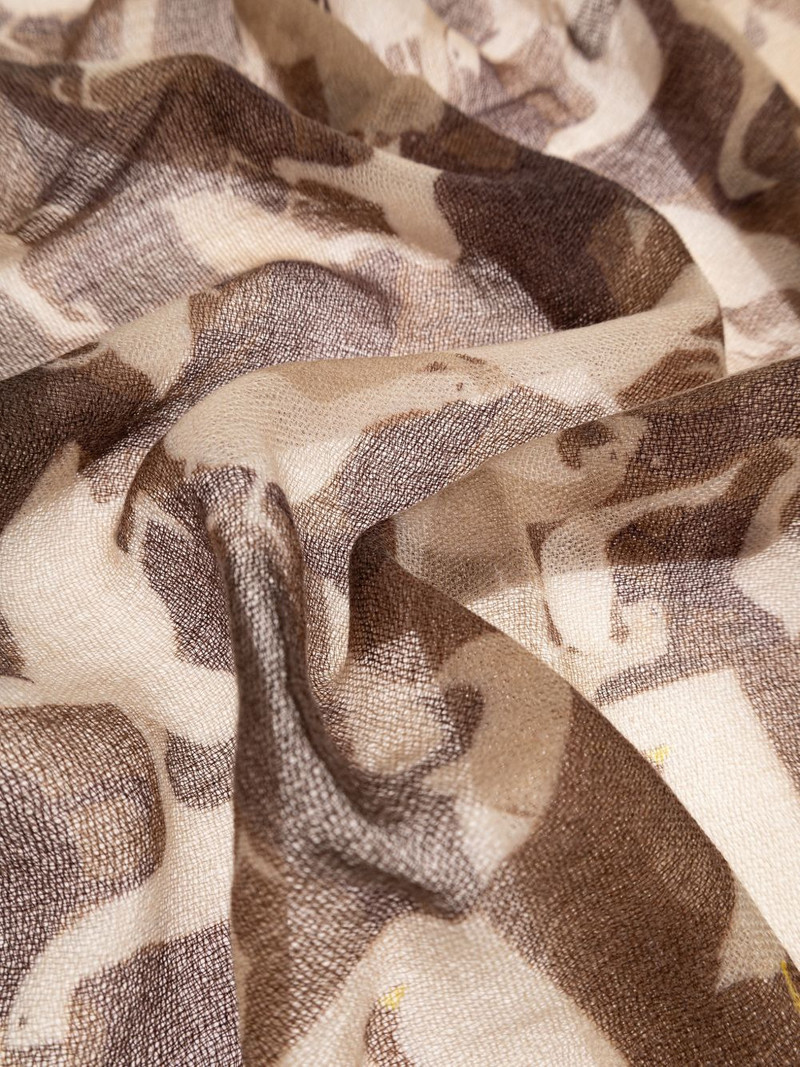 goose-print fringed scarf 3