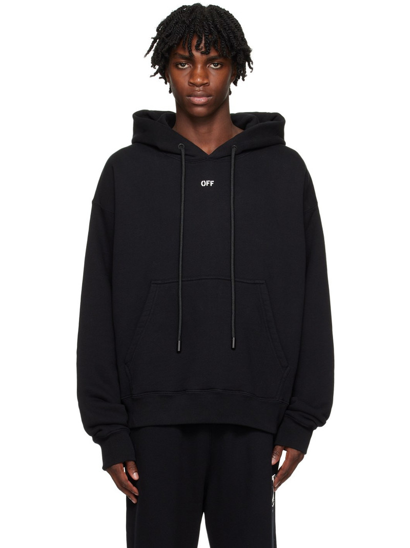 Black Printed Hoodie - 1