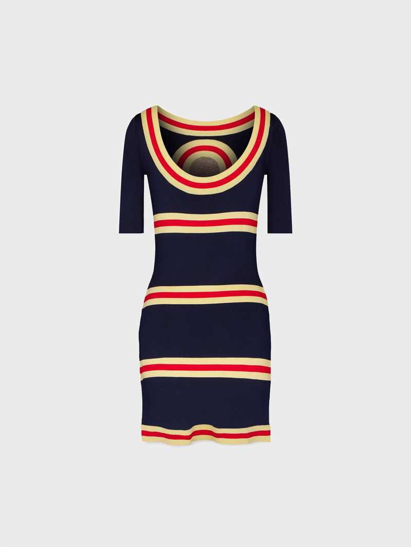 rabanne SHORT DRESS IN LUREX KNIT WITH GEOMETRICAL DETAILS outlook