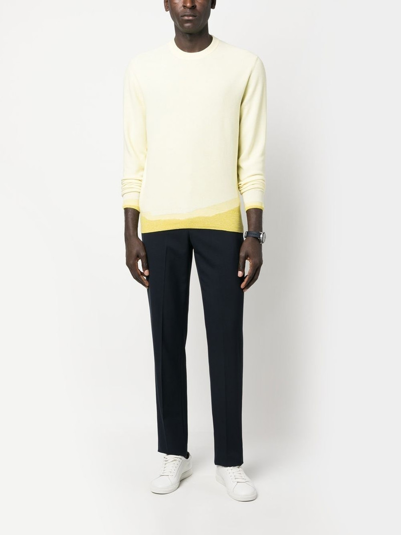 ZEGNA ribbed-knit crew neck sweatshirt outlook