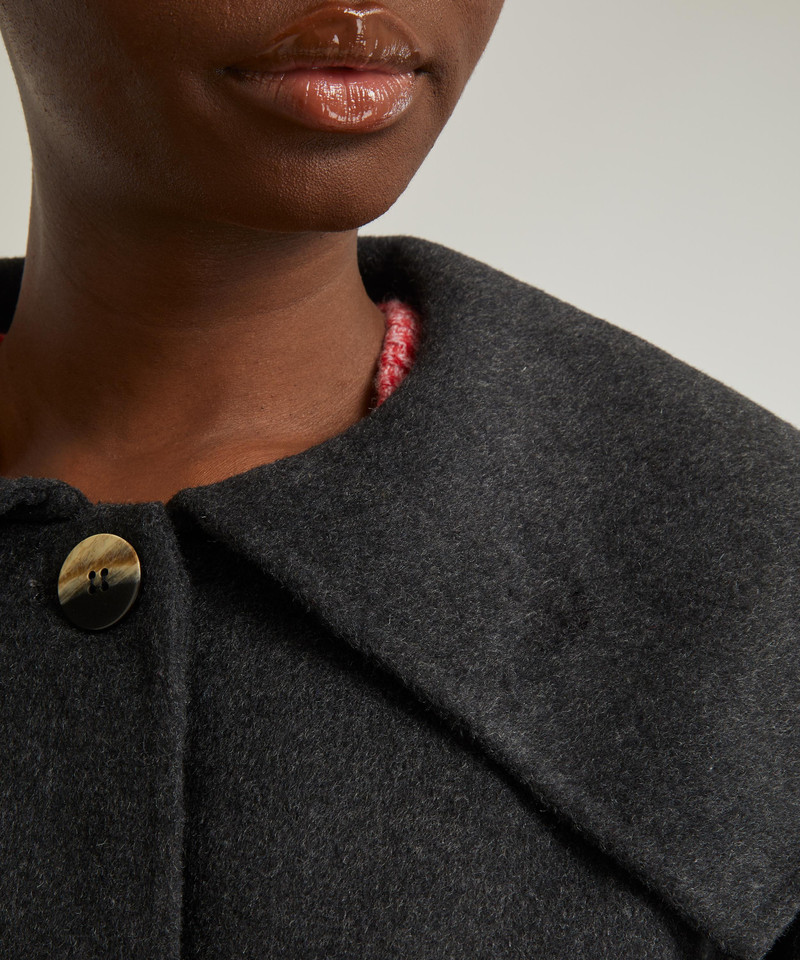 Grey Wool Collar Jacket 5