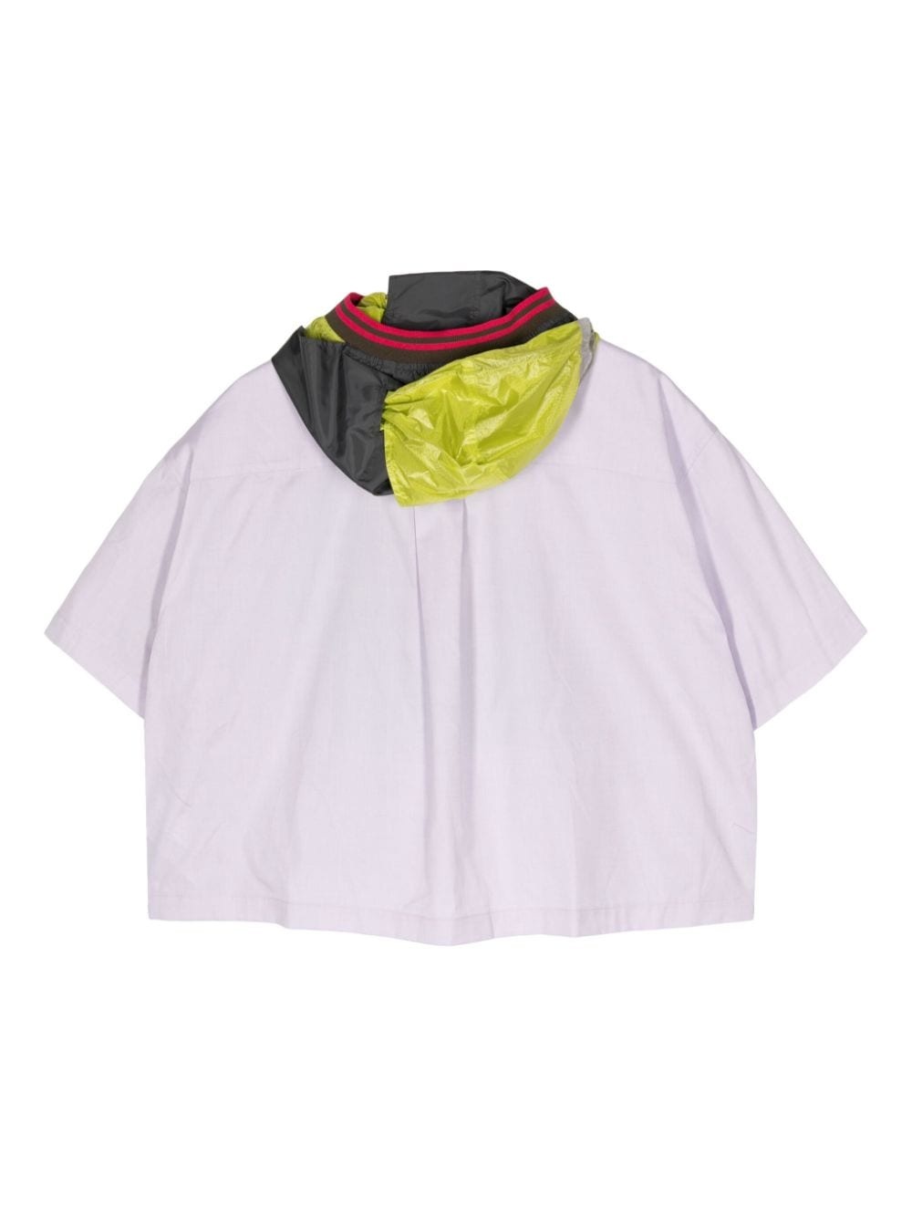 colour-block short-sleeve hoodie - 2