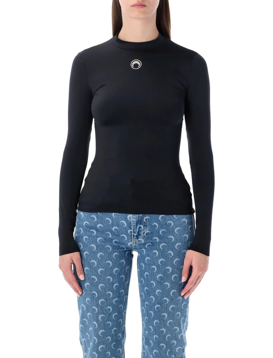 Marine Serre High Neck Moon Crystal Top - 1