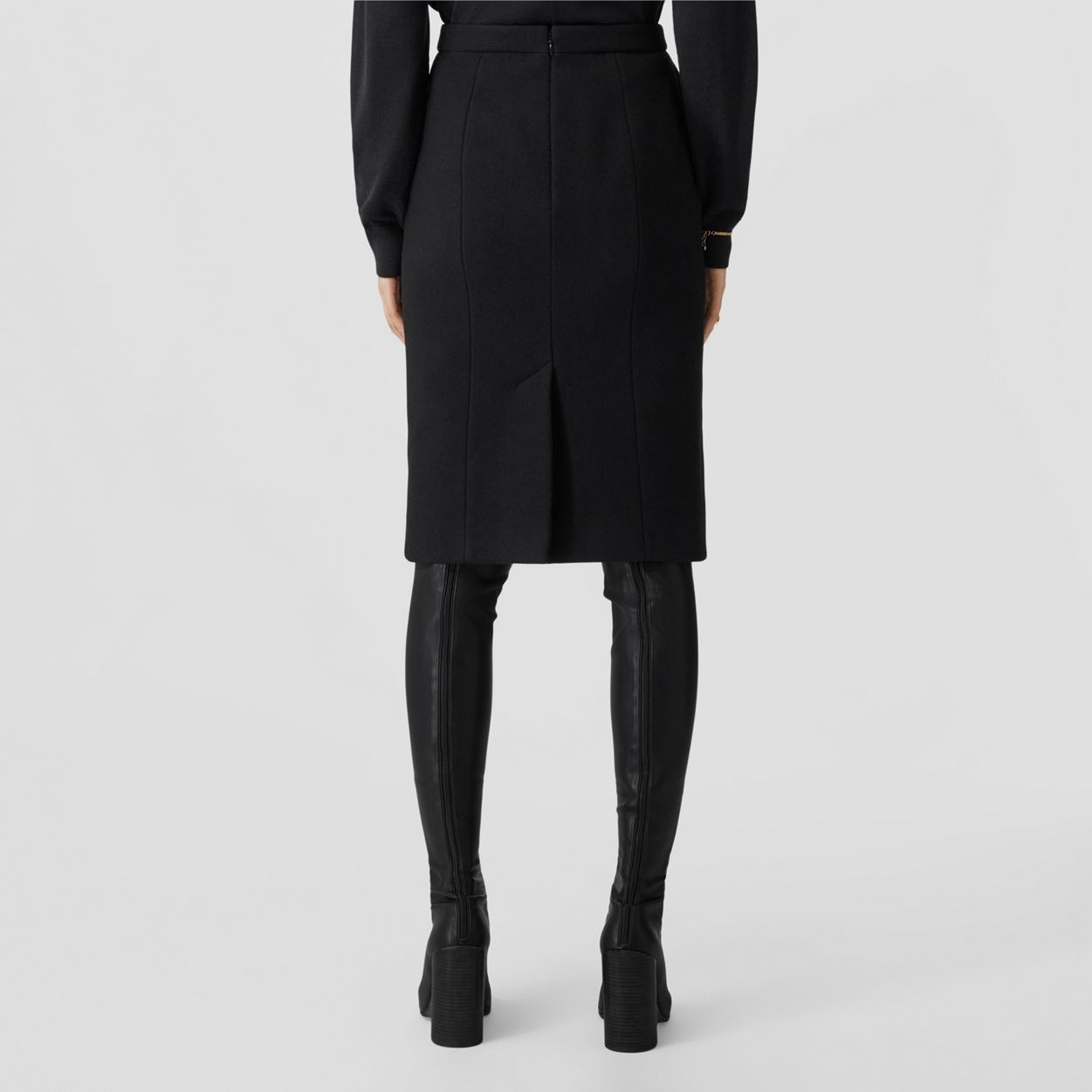 Technical Wool Felt Pencil Skirt - 4