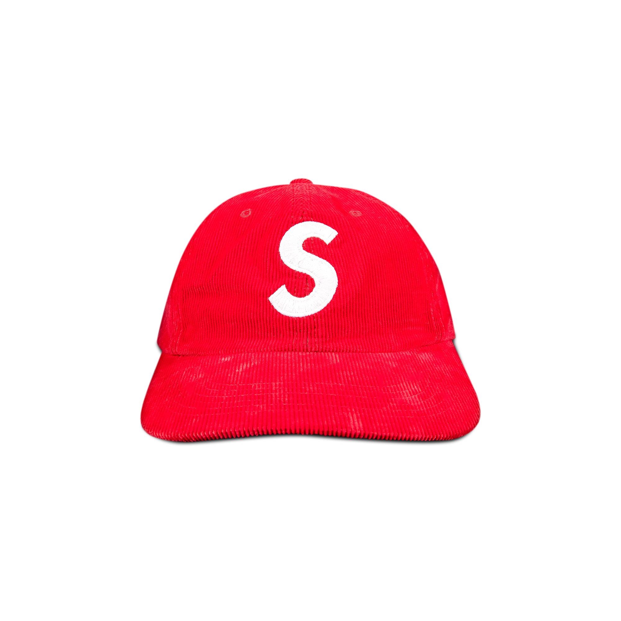 Supreme Fine Wale Corduroy S Logo 6-Panel 'Red' - 1