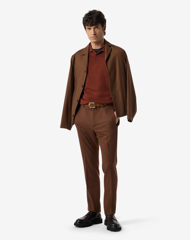 CORNELIANI Burned earth pure wool chinos outlook