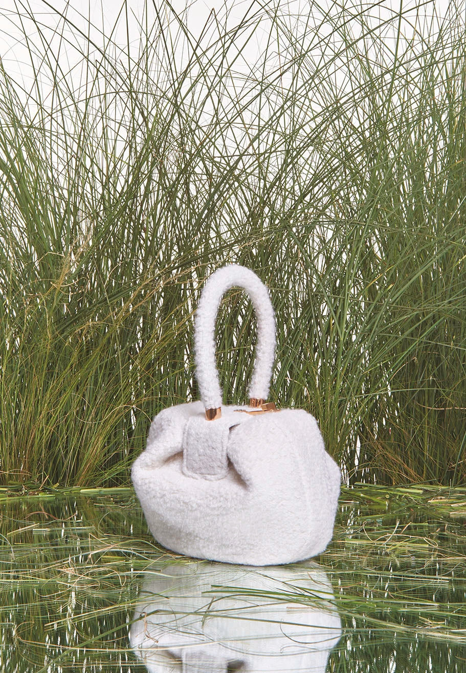 Nina Bag in Ivory Cashmere Boucle - 6