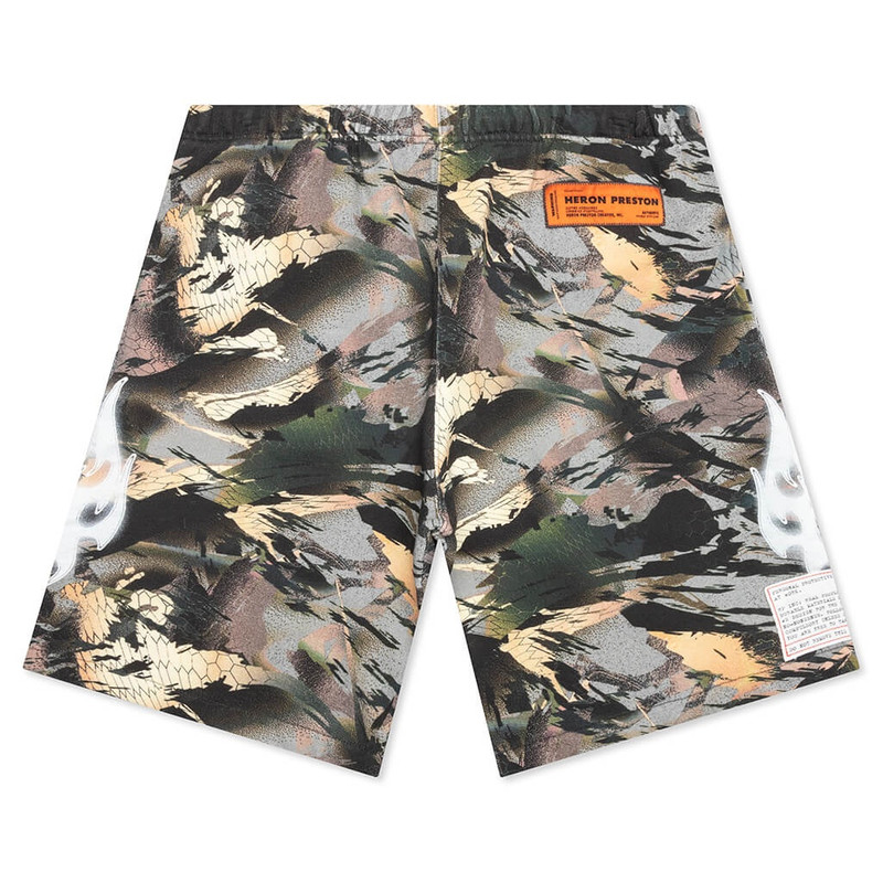 HERON PRESTON SWEATSHORTS CAMO FLAMING - CAMOUFLAGE GREEN 1